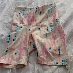 Old Navy Women's Pink and Blue Tie-Dye Bike Shorts